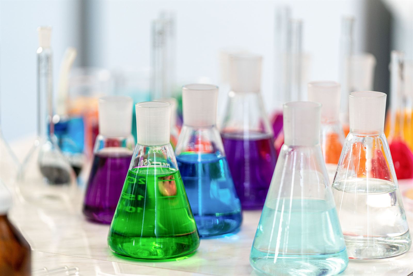 Laboratory glassware representing technical expertise and formulation support